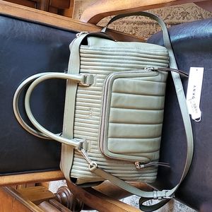 Dkny large quilted genuine leather satchel